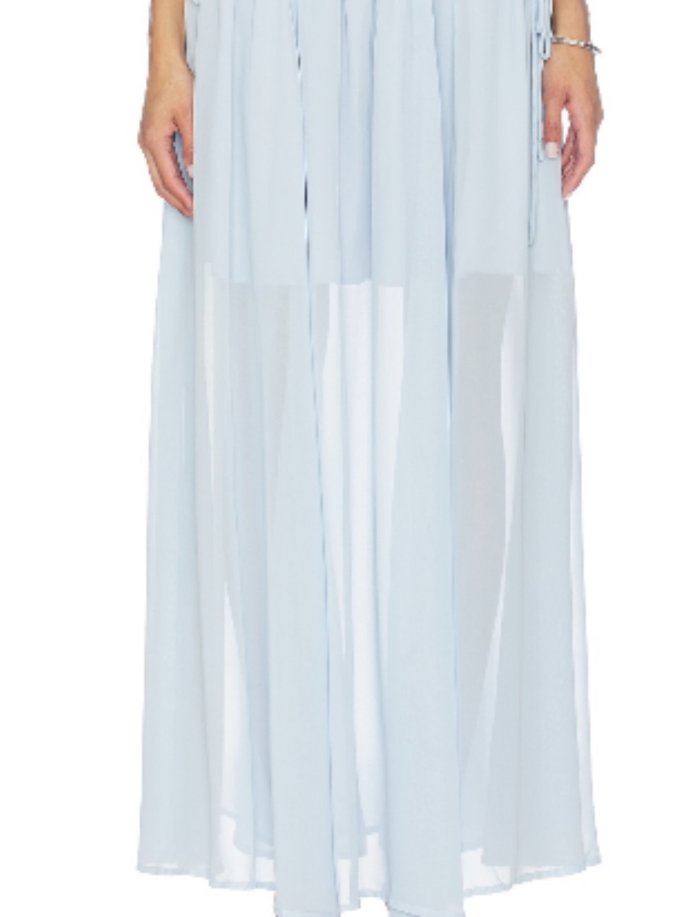 Line & Dot Skirt in Powder Blue